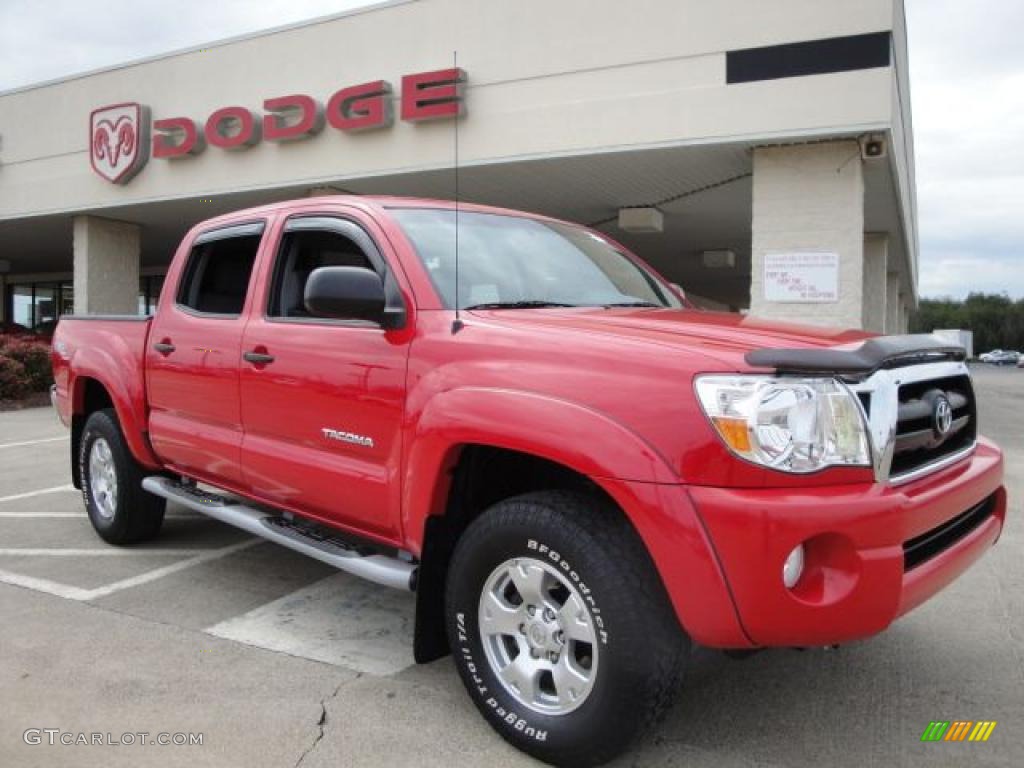 2007 Tacoma V6 TRD Double Cab 4x4 - Radiant Red / Graphite Gray photo #1