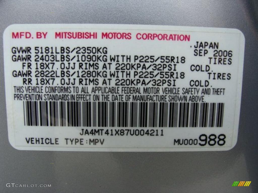 2007 Outlander XLS 4WD - Cool Silver Metallic / Black photo #16