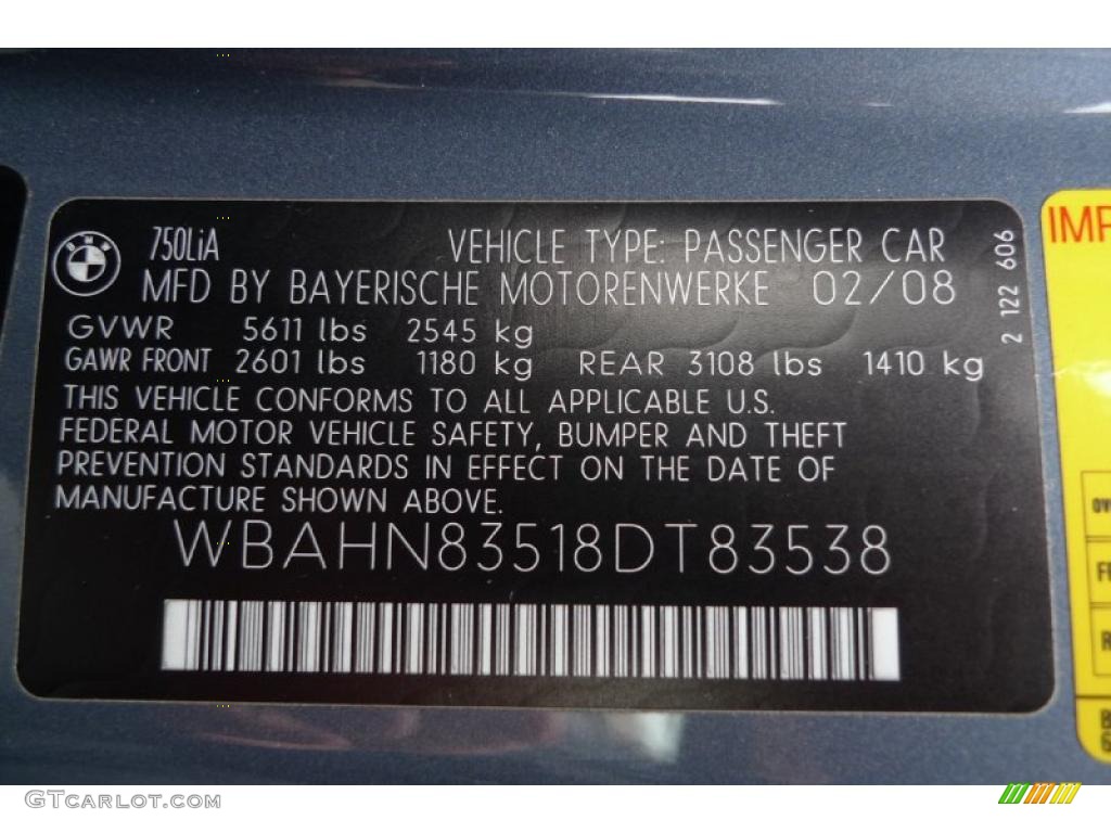 2008 7 Series 750Li Sedan - Michigan Blue Metallic / Cream Beige photo #50