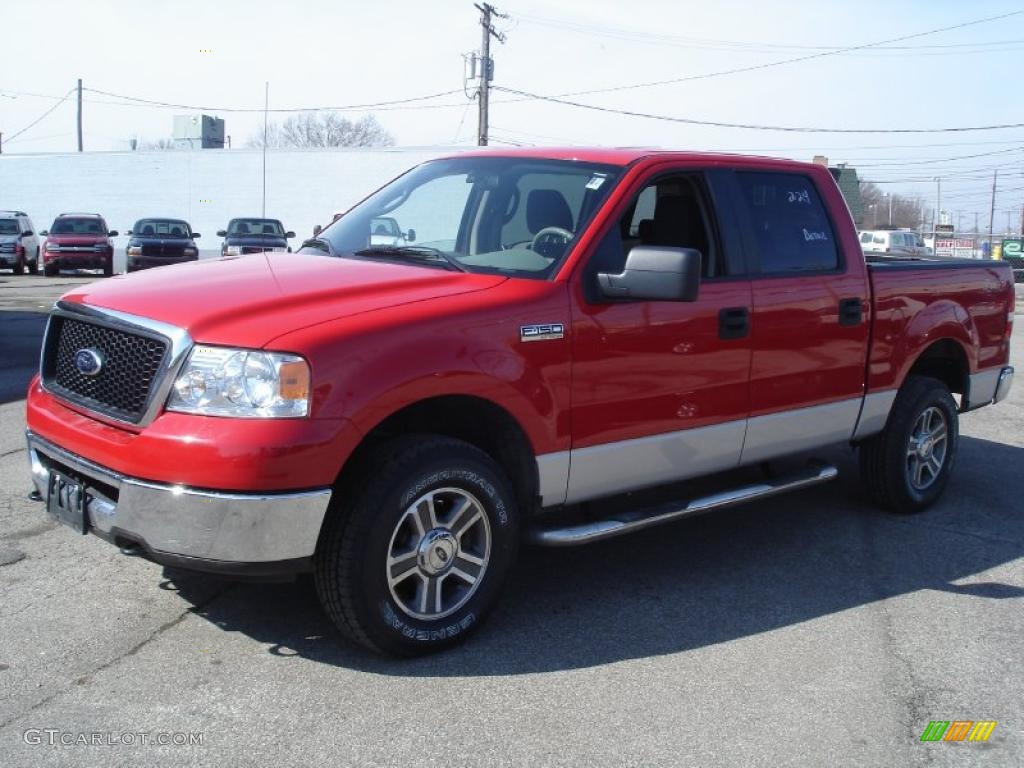 2007 F150 XLT SuperCrew 4x4 - Bright Red / Medium Flint photo #1