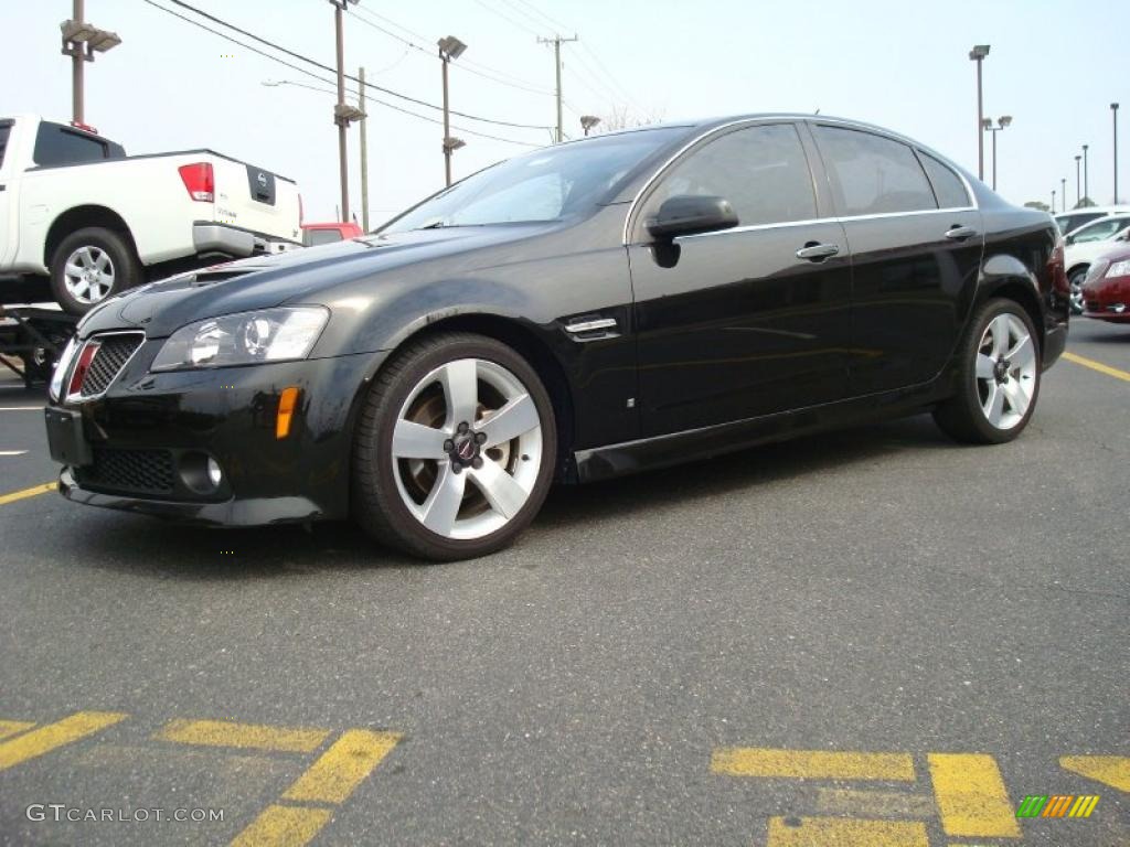 2009 G8 GT - Panther Black / Onyx/Red photo #2
