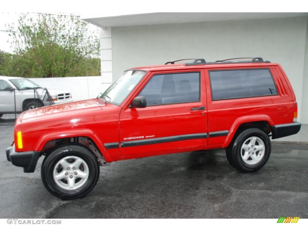 1999 Cherokee Sport - Flame Red / Agate photo #11