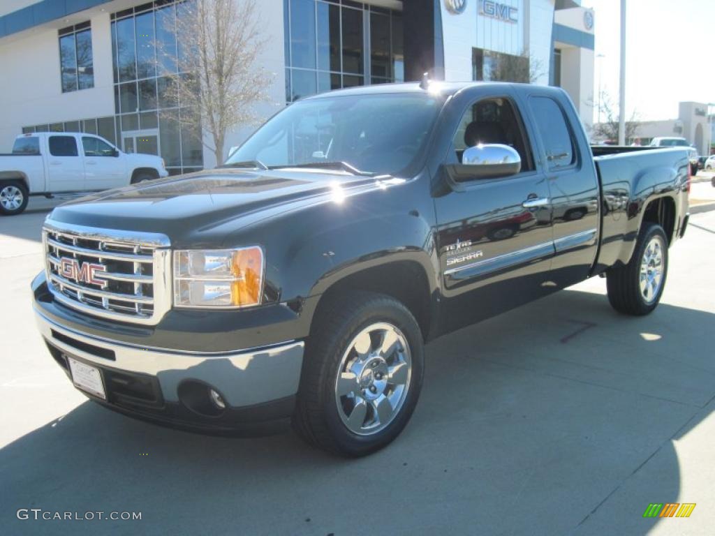 2010 Sierra 1500 SLE Extended Cab - Onyx Black / Ebony photo #1