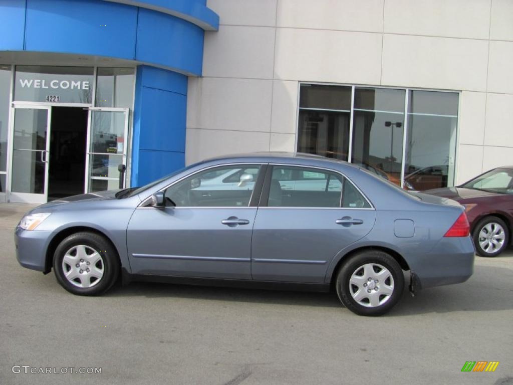 2007 Accord LX Sedan - Cool Blue Metallic / Gray photo #3