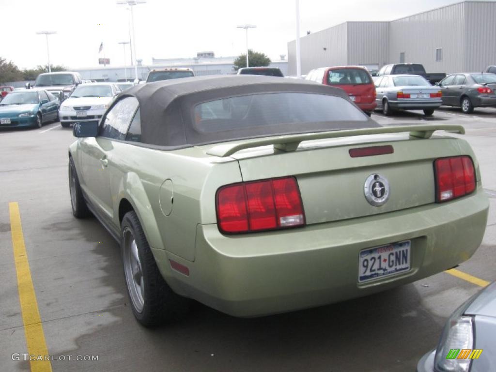 2005 Mustang V6 Premium Convertible - Legend Lime Metallic / Dark Charcoal photo #4