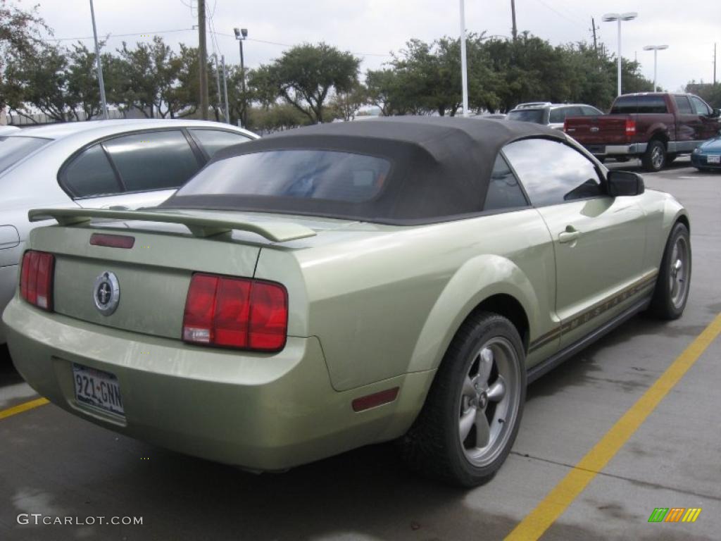 2005 Mustang V6 Premium Convertible - Legend Lime Metallic / Dark Charcoal photo #5