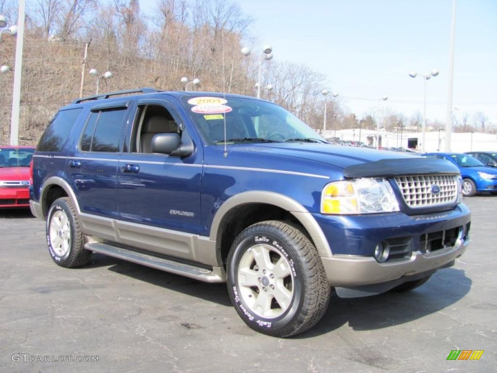 2004 Explorer Eddie Bauer 4x4 - Dark Blue Pearl Metallic / Medium Parchment photo #4