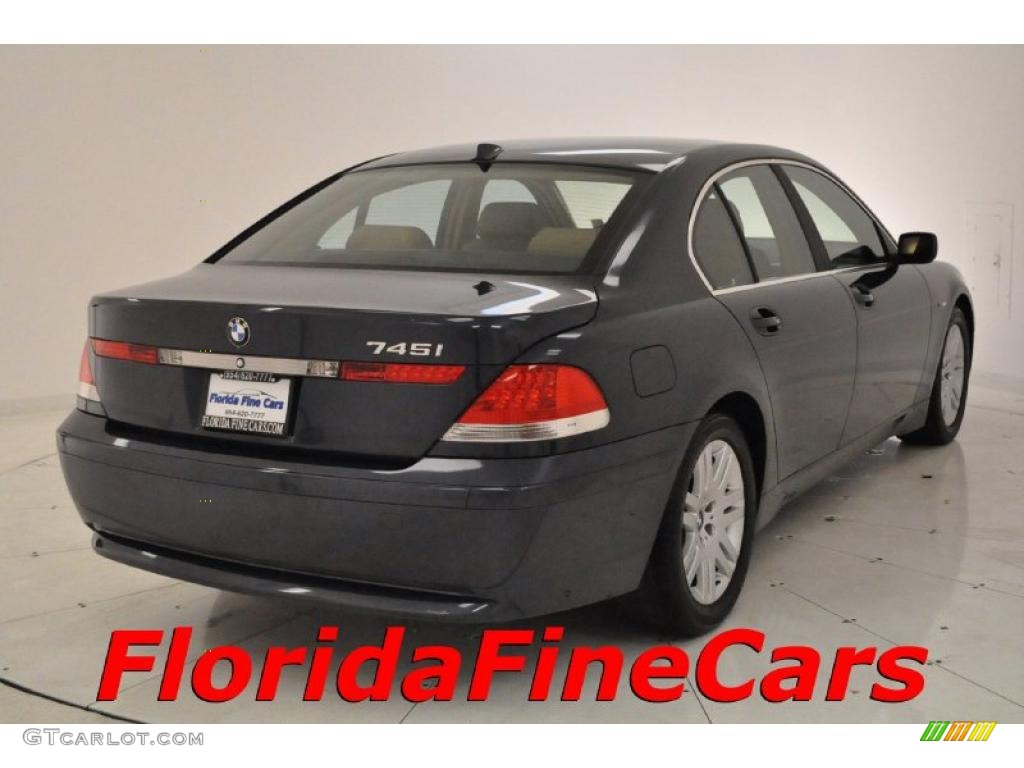 2002 7 Series 745i Sedan - Black Sapphire Metallic / Natural Brown photo #2