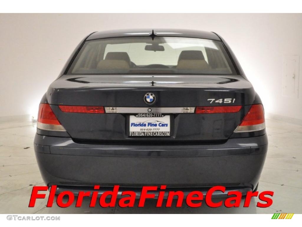 2002 7 Series 745i Sedan - Black Sapphire Metallic / Natural Brown photo #6