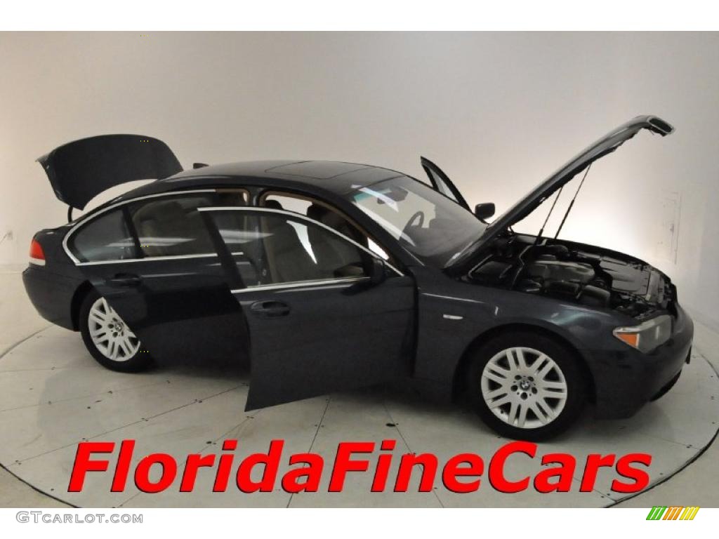 2002 7 Series 745i Sedan - Black Sapphire Metallic / Natural Brown photo #7