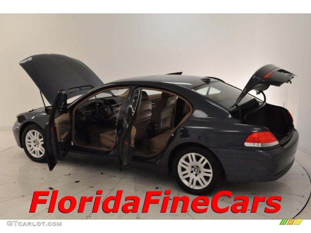 2002 7 Series 745i Sedan - Black Sapphire Metallic / Natural Brown photo #8