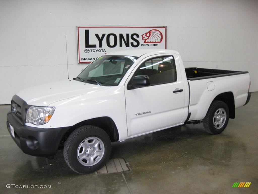 2010 Tacoma Regular Cab - Super White / Graphite photo #1