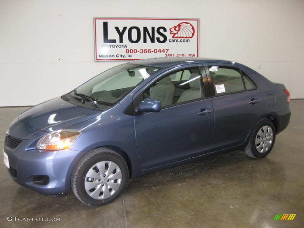 2010 Yaris Sedan - Pacific Blue Metallic / Dark Charcoal photo #1