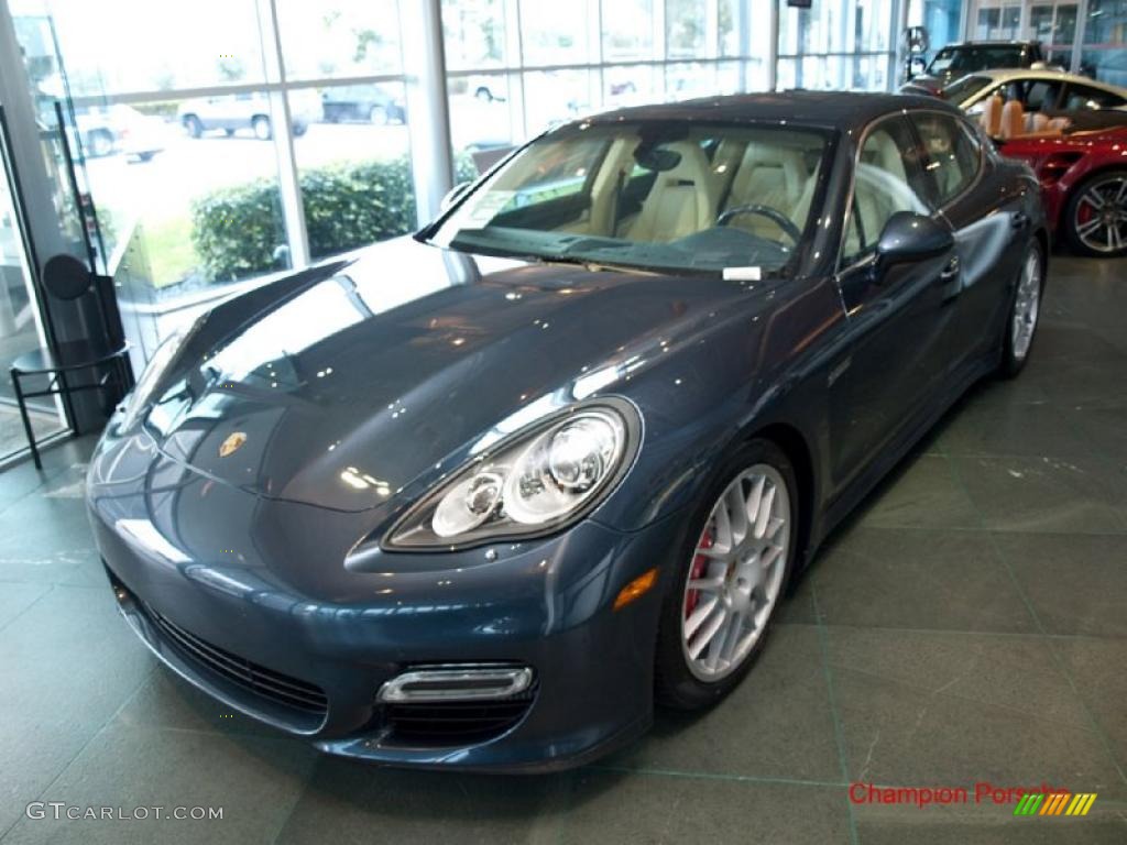 2010 Panamera Turbo - Yachting Blue Metallic / Yachting Blue/Cream photo #3