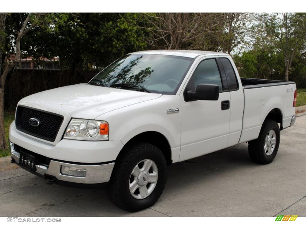 2004 F150 XLT Regular Cab 4x4 - Oxford White / Dark Flint photo #1