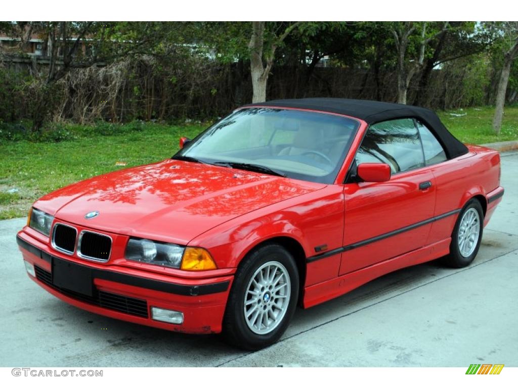 1996 3 Series 328i Convertible - Bright Red / Beige photo #1