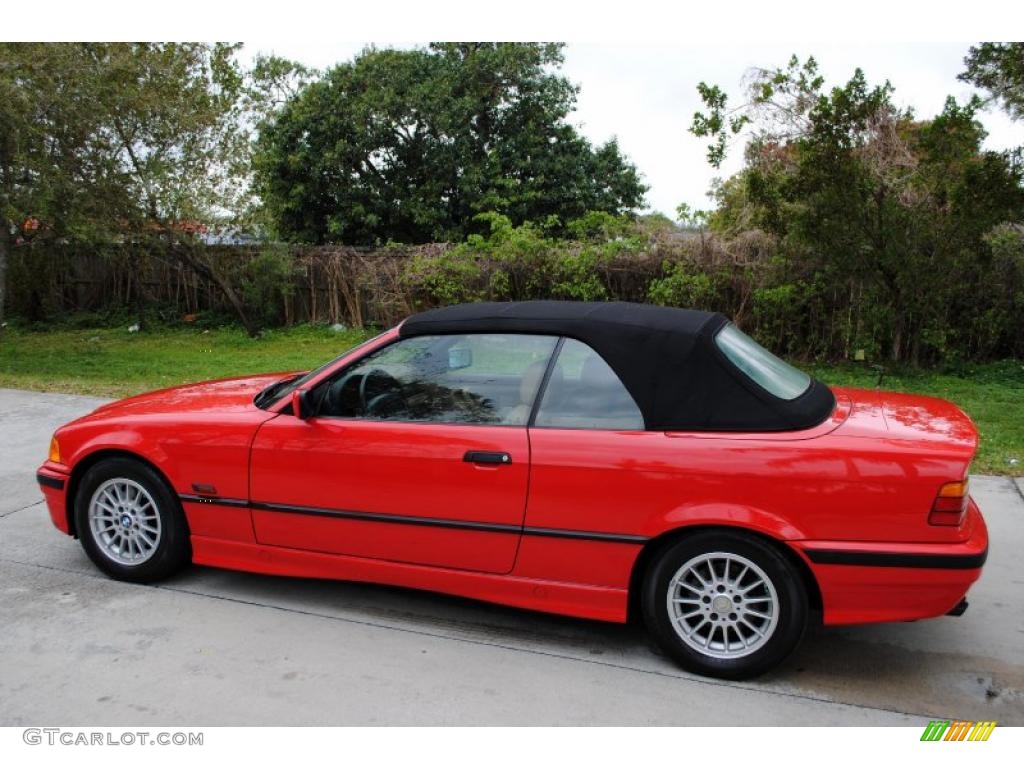 1996 3 Series 328i Convertible - Bright Red / Beige photo #3