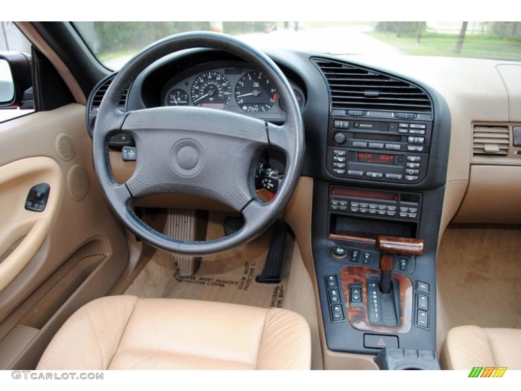 1996 BMW 3 Series 328i Convertible Beige Dashboard Photo #27006583