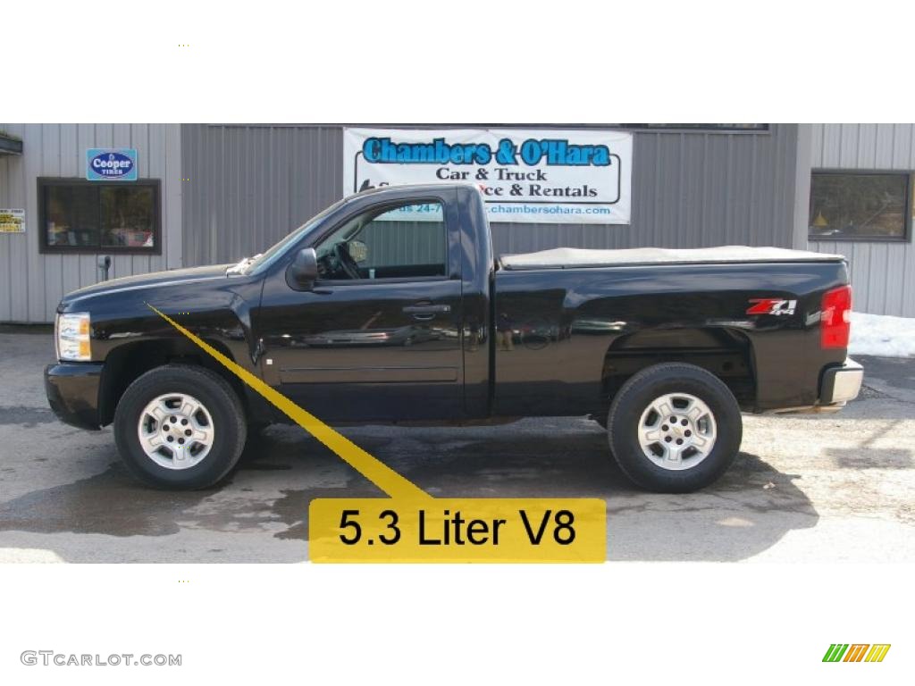 2008 Silverado 1500 Z71 Regular Cab 4x4 - Black / Ebony photo #2