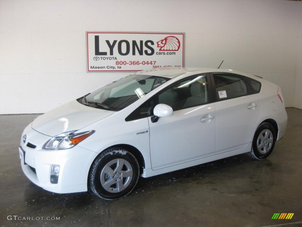 2010 Prius Hybrid II - Blizzard White Pearl / Bisque photo #1