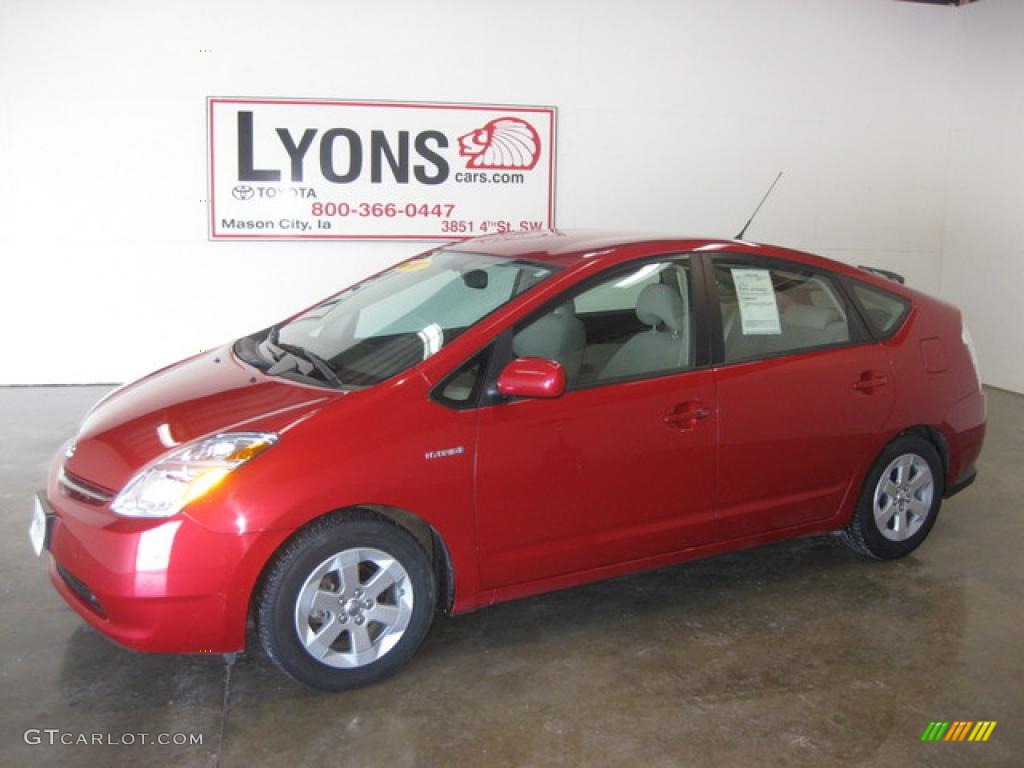 2007 Prius Hybrid - Barcelona Red Metallic / Bisque Beige photo #1