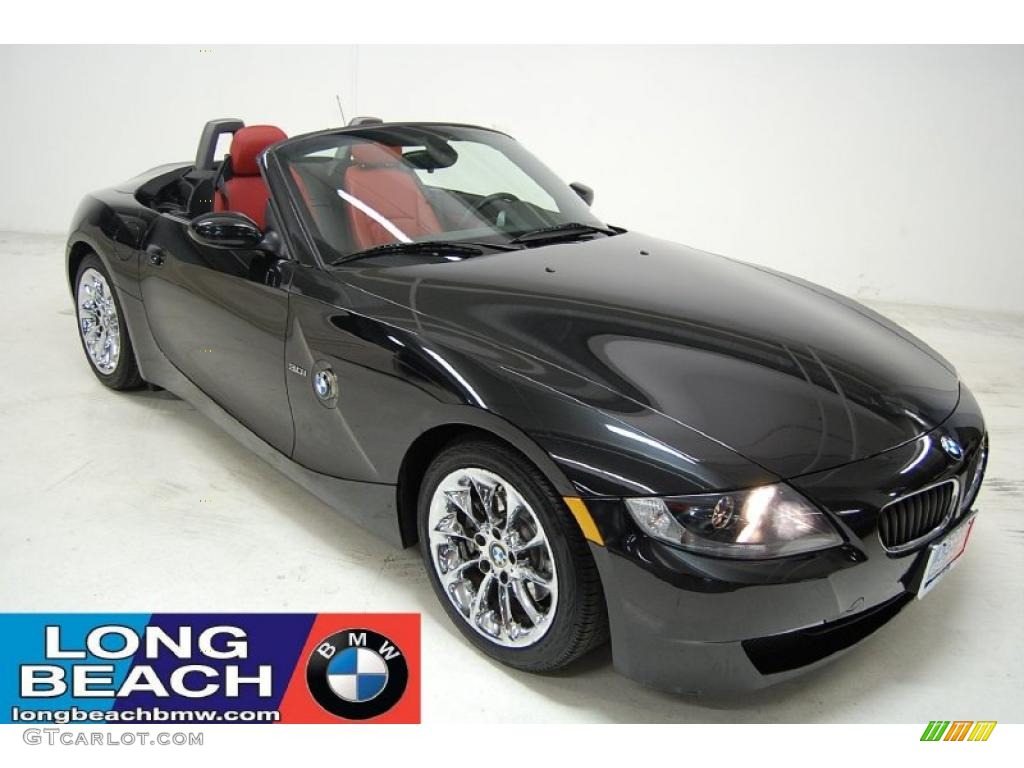 2008 Z4 3.0i Roadster - Black Sapphire Metallic / Dream Red photo #1