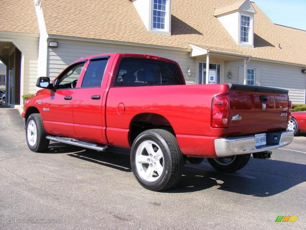 2008 Ram 1500 Big Horn Edition Quad Cab 4x4 - Flame Red / Medium Slate Gray photo #3