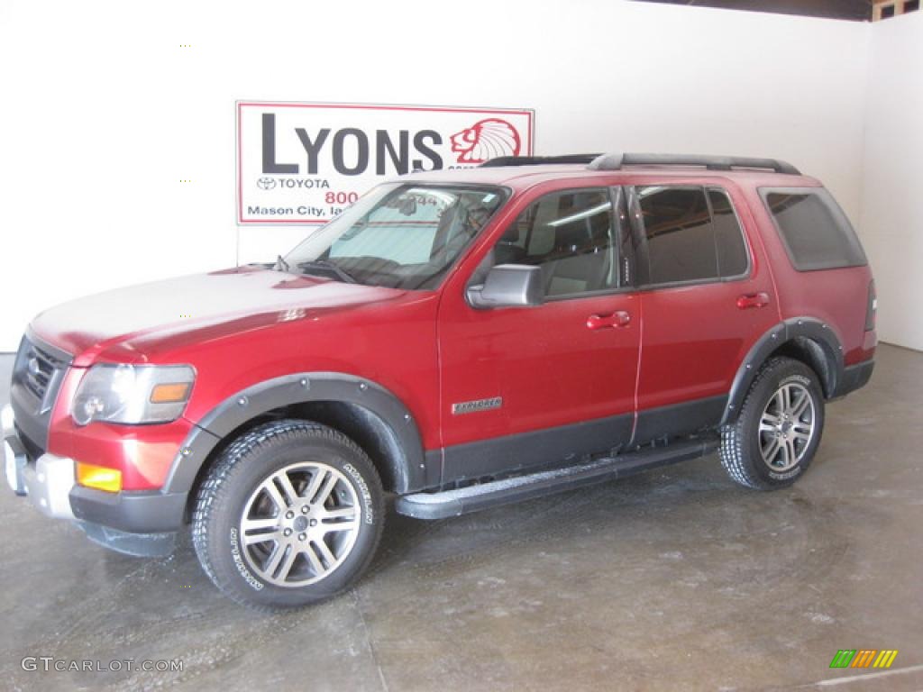 2007 Explorer XLT Ironman Edition 4x4 - Redfire Metallic / Black/Stone photo #1