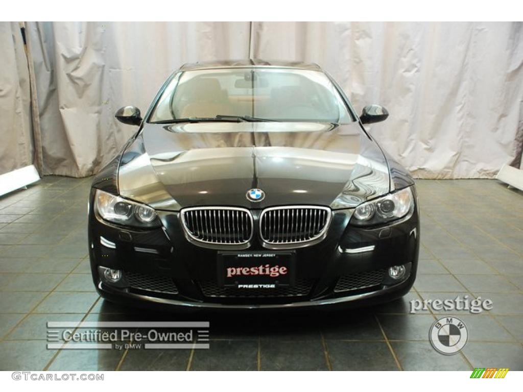 2008 3 Series 335xi Coupe - Black Sapphire Metallic / Coral Red/Black photo #6