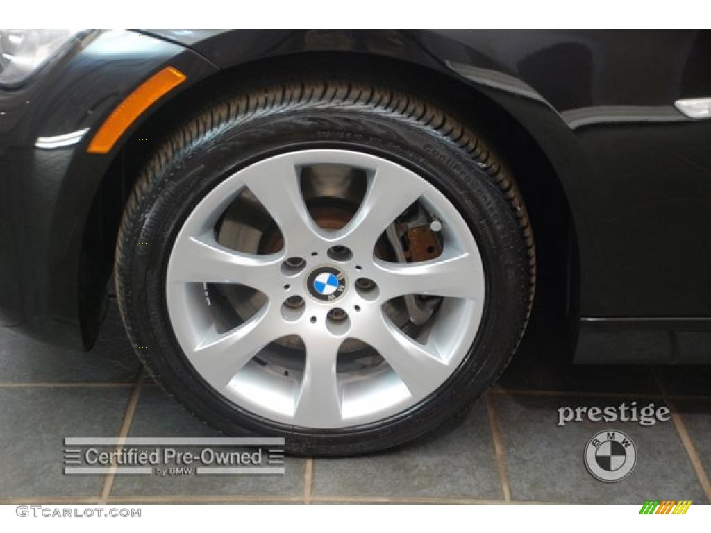 2008 3 Series 335xi Coupe - Black Sapphire Metallic / Coral Red/Black photo #8