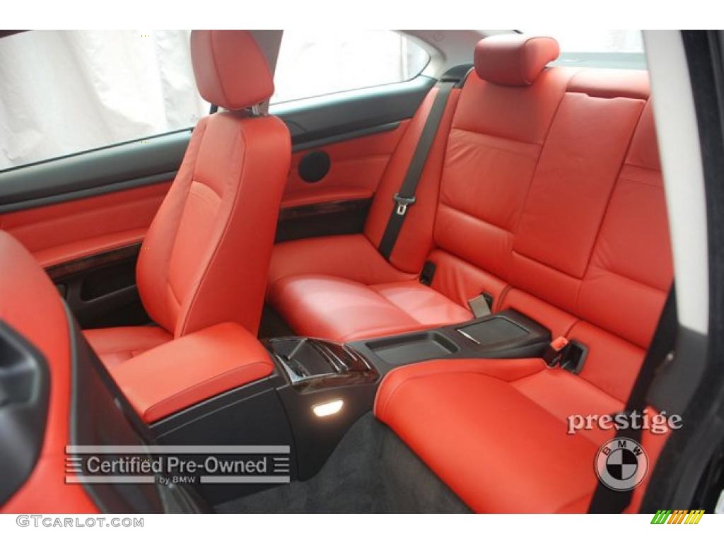 2008 3 Series 335xi Coupe - Black Sapphire Metallic / Coral Red/Black photo #10