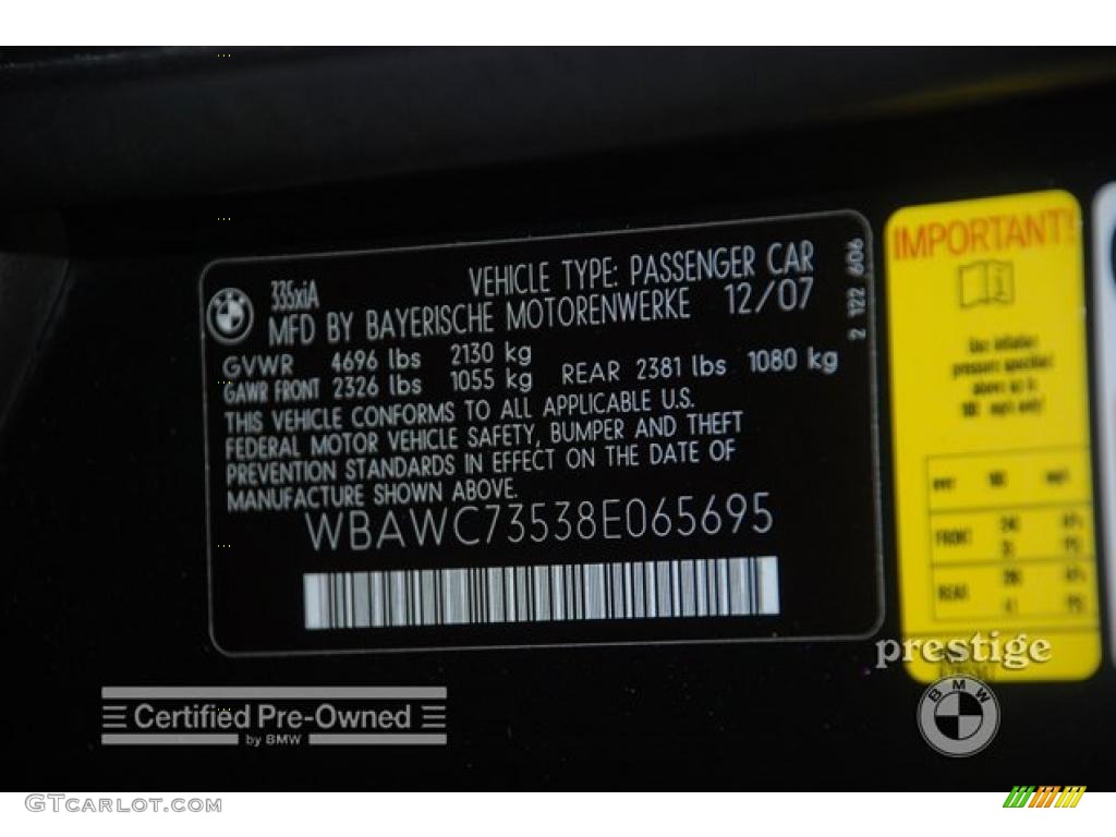 2008 3 Series 335xi Coupe - Black Sapphire Metallic / Coral Red/Black photo #12