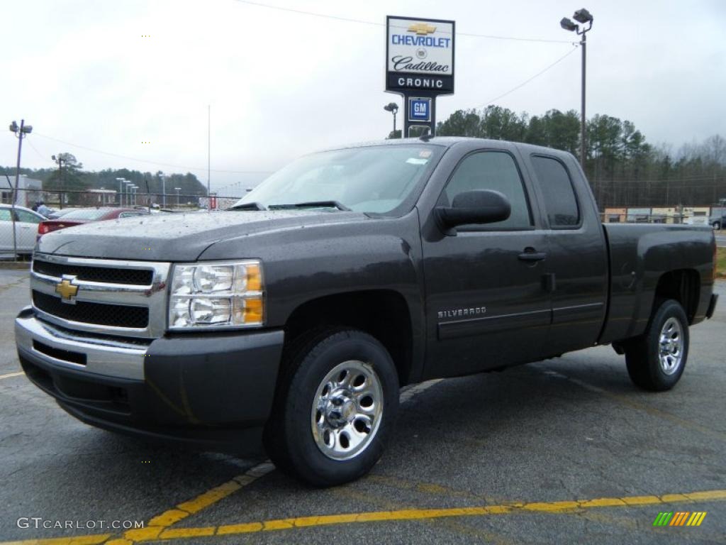 2010 Silverado 1500 LS Extended Cab - Taupe Gray Metallic / Dark Titanium photo #1