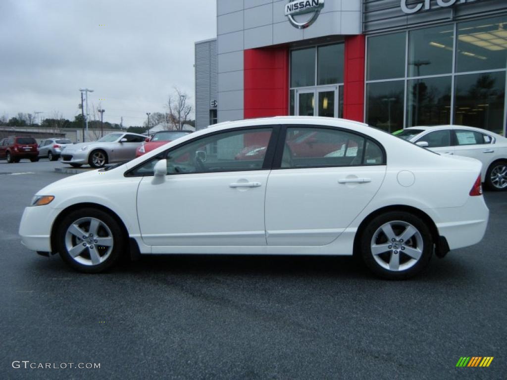 2008 Civic EX Sedan - Taffeta White / Ivory photo #2