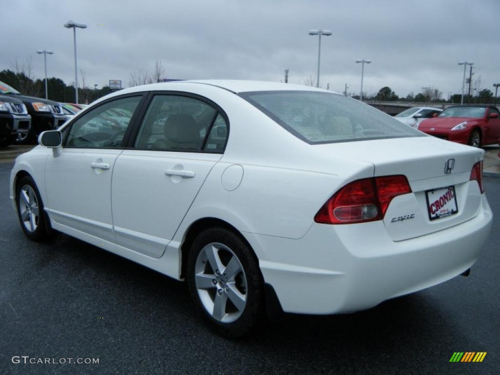 2008 Civic EX Sedan - Taffeta White / Ivory photo #3