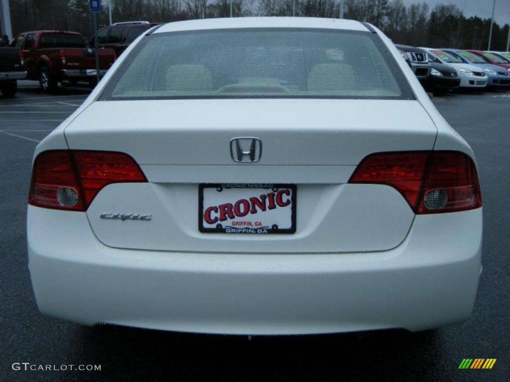 2008 Civic EX Sedan - Taffeta White / Ivory photo #4