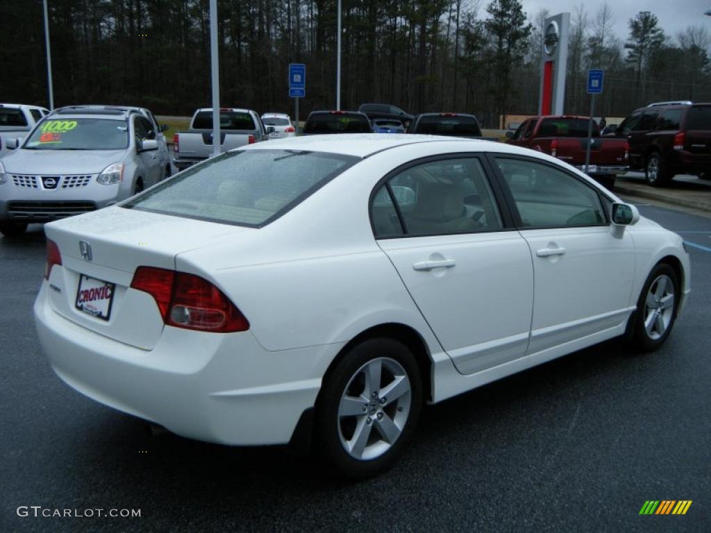 2008 Civic EX Sedan - Taffeta White / Ivory photo #5