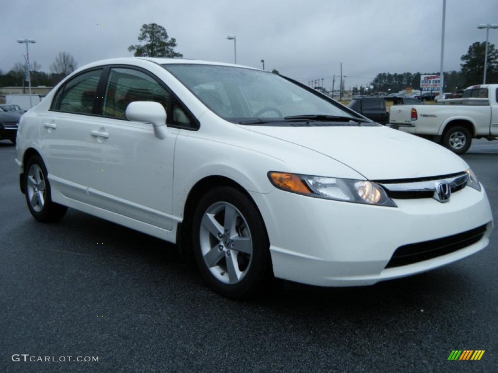 2008 Civic EX Sedan - Taffeta White / Ivory photo #7