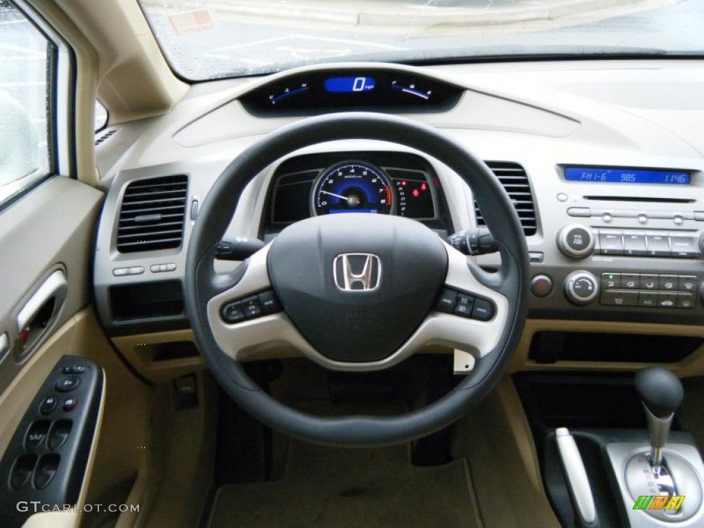 2008 Civic EX Sedan - Taffeta White / Ivory photo #18