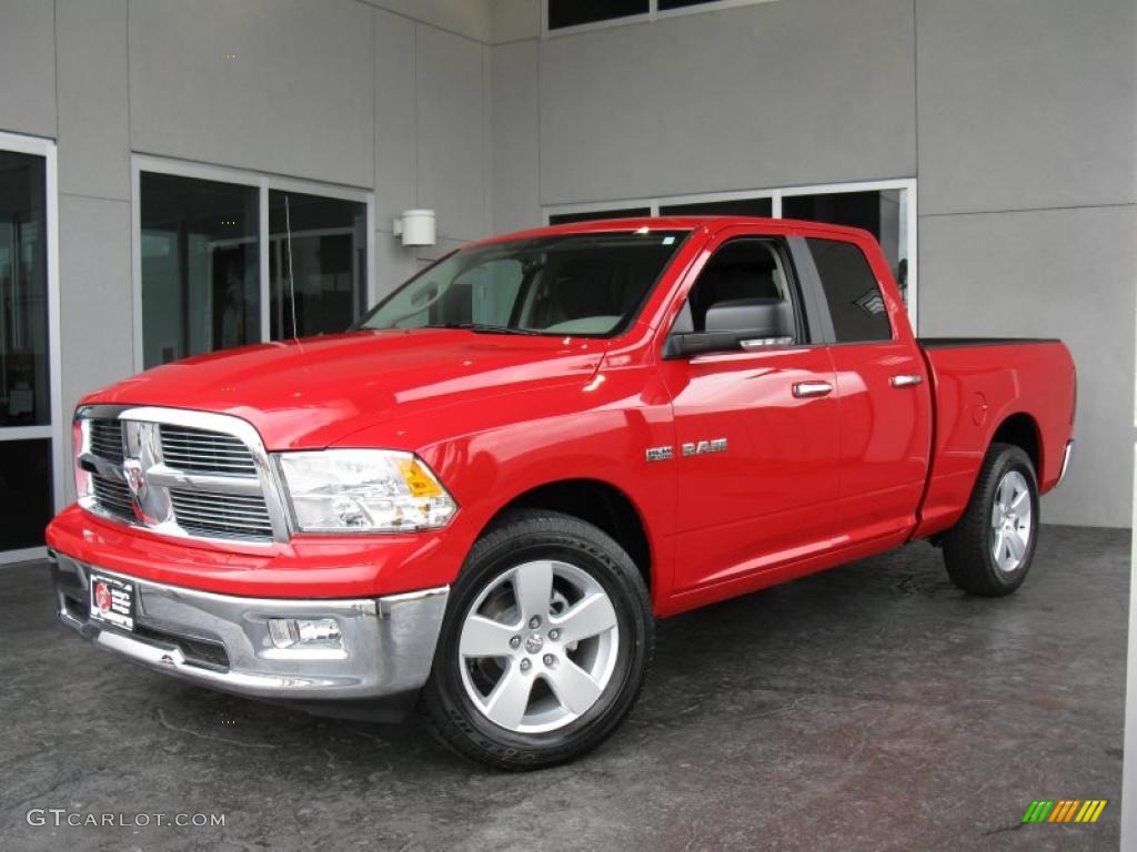 2010 Ram 1500 Big Horn Quad Cab - Flame Red / Dark Slate/Medium Graystone photo #1