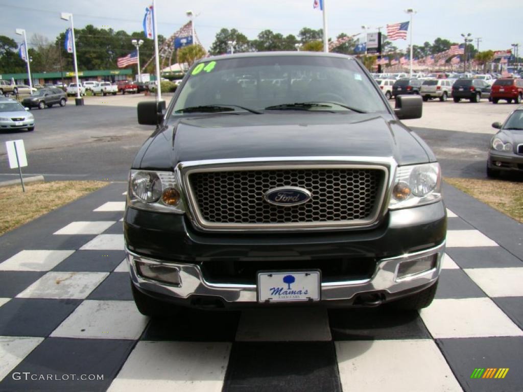 2004 F150 Lariat SuperCrew 4x4 - Aspen Green Metallic / Tan photo #4