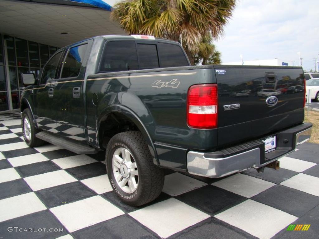 2004 F150 Lariat SuperCrew 4x4 - Aspen Green Metallic / Tan photo #9