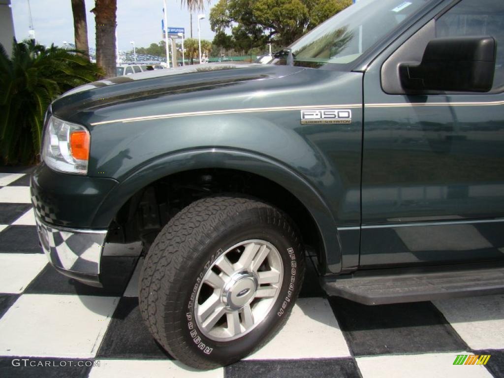 2004 F150 Lariat SuperCrew 4x4 - Aspen Green Metallic / Tan photo #34