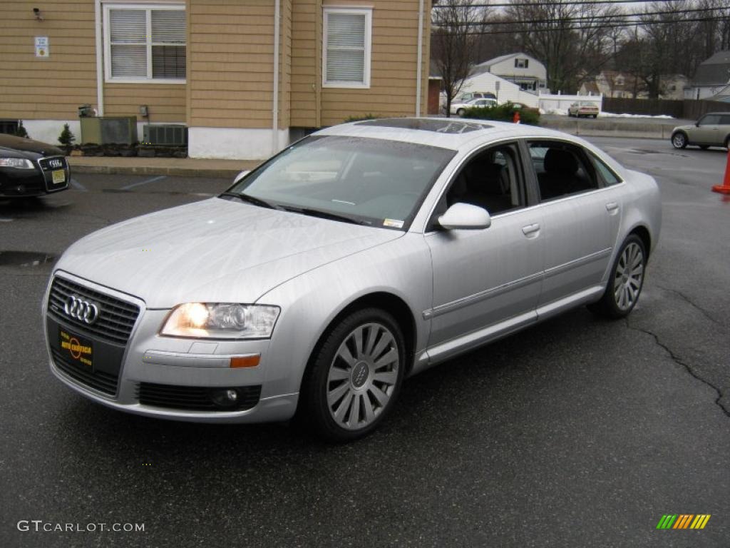 2007 A8 L 4.2 quattro - Light Silver Metallic / Black/Amaretto photo #1