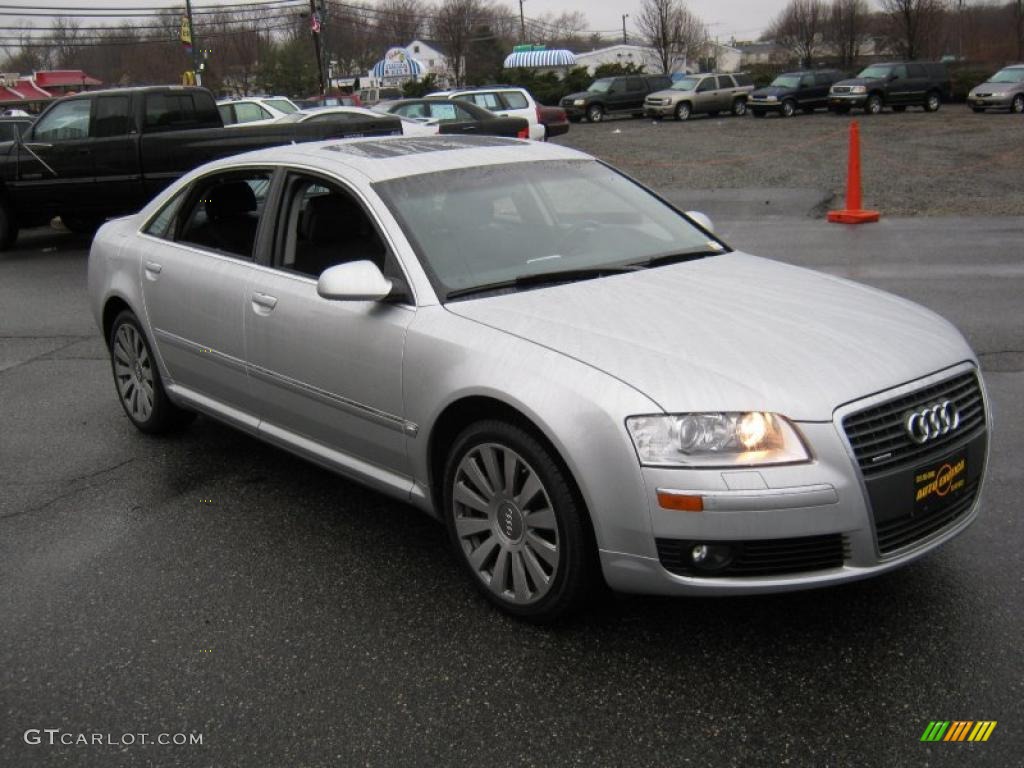 2007 A8 L 4.2 quattro - Light Silver Metallic / Black/Amaretto photo #2