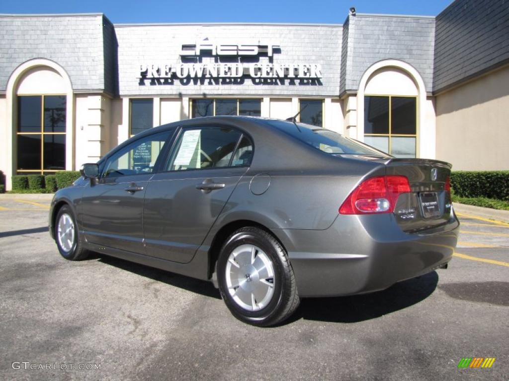 2007 Civic Hybrid Sedan - Galaxy Gray Metallic / Ivory photo #5