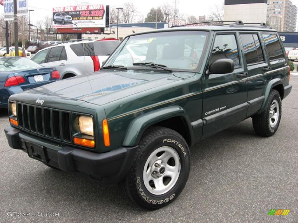 2001 Cherokee Sport 4x4 - Forest Green Pearlcoat / Agate photo #3