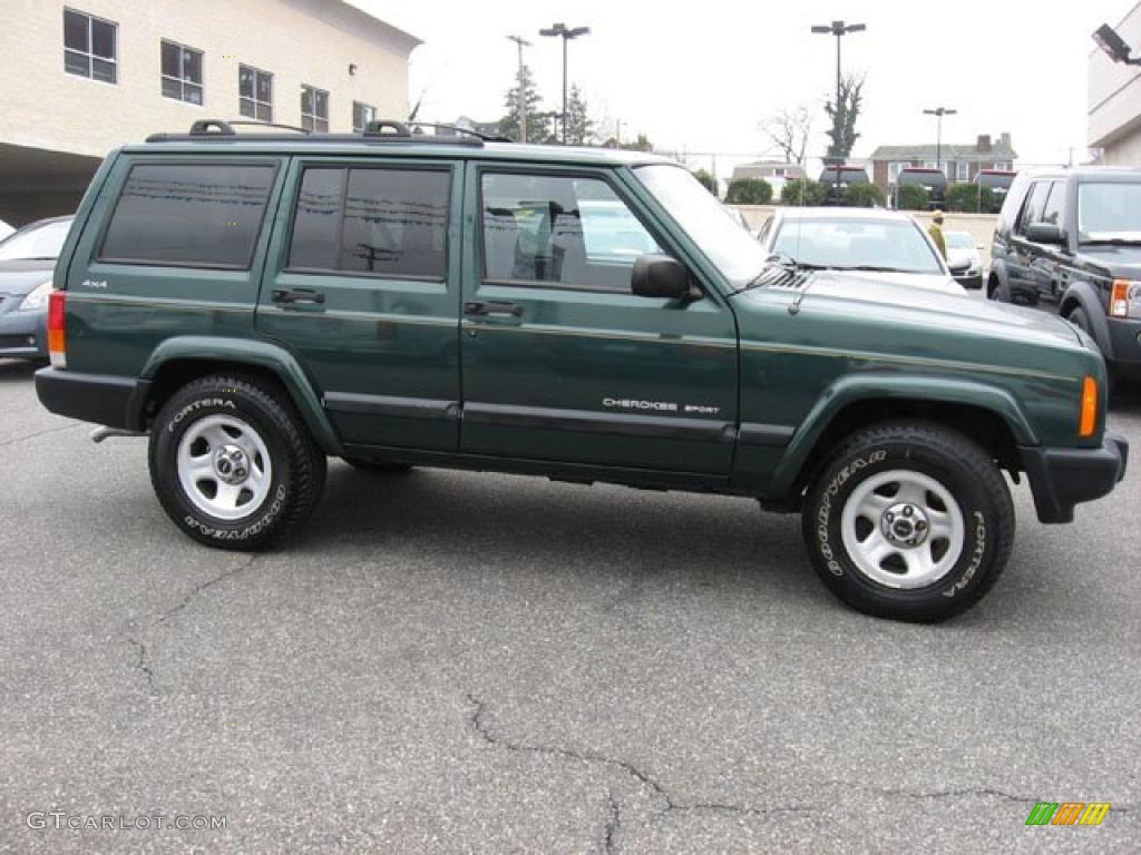 2001 Cherokee Sport 4x4 - Forest Green Pearlcoat / Agate photo #7