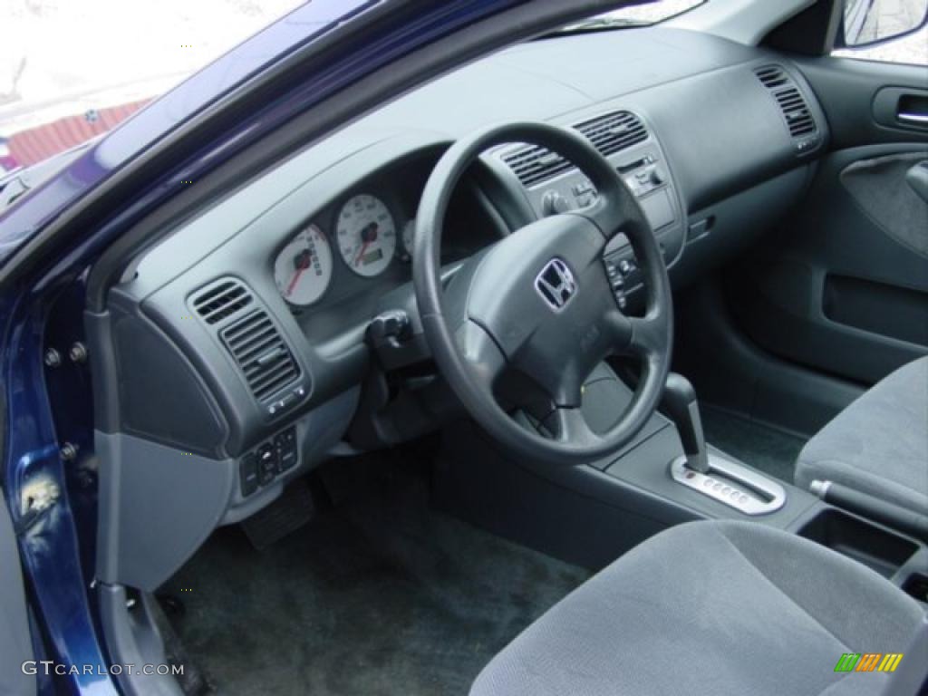 2002 Civic EX Sedan - Eternal Blue Pearl / Gray photo #13
