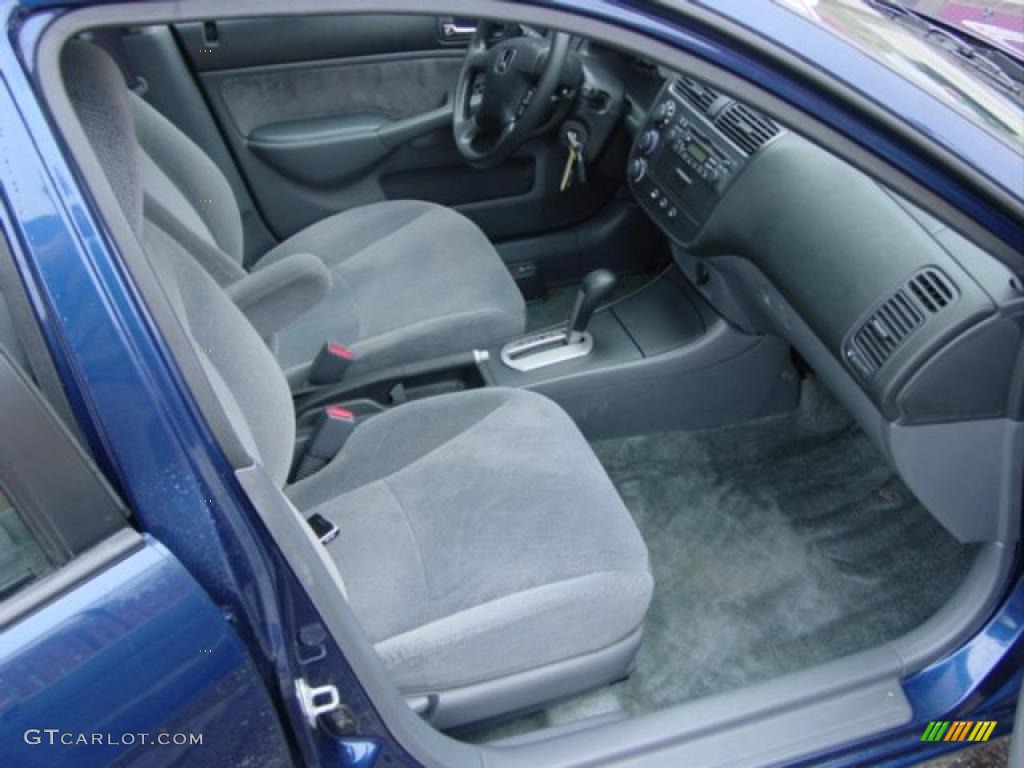 2002 Civic EX Sedan - Eternal Blue Pearl / Gray photo #14
